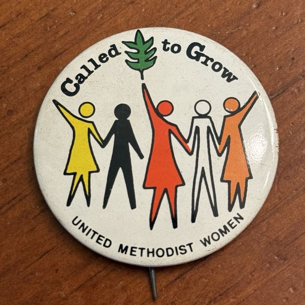 Called To Grow United Methodist Women Vintage Pinback Button Pin Round Circle